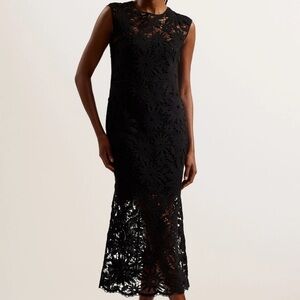 Ted Baker Blqck Corha Midi Dress Size 1